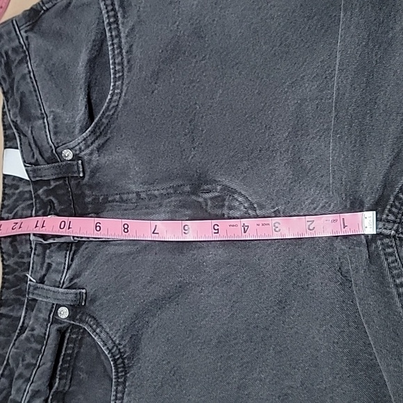 &Denim Size 6 Washed Black 90's Baggy Jeans Ultra High Waist, Gently Used Cond. - Picture 4 of 13